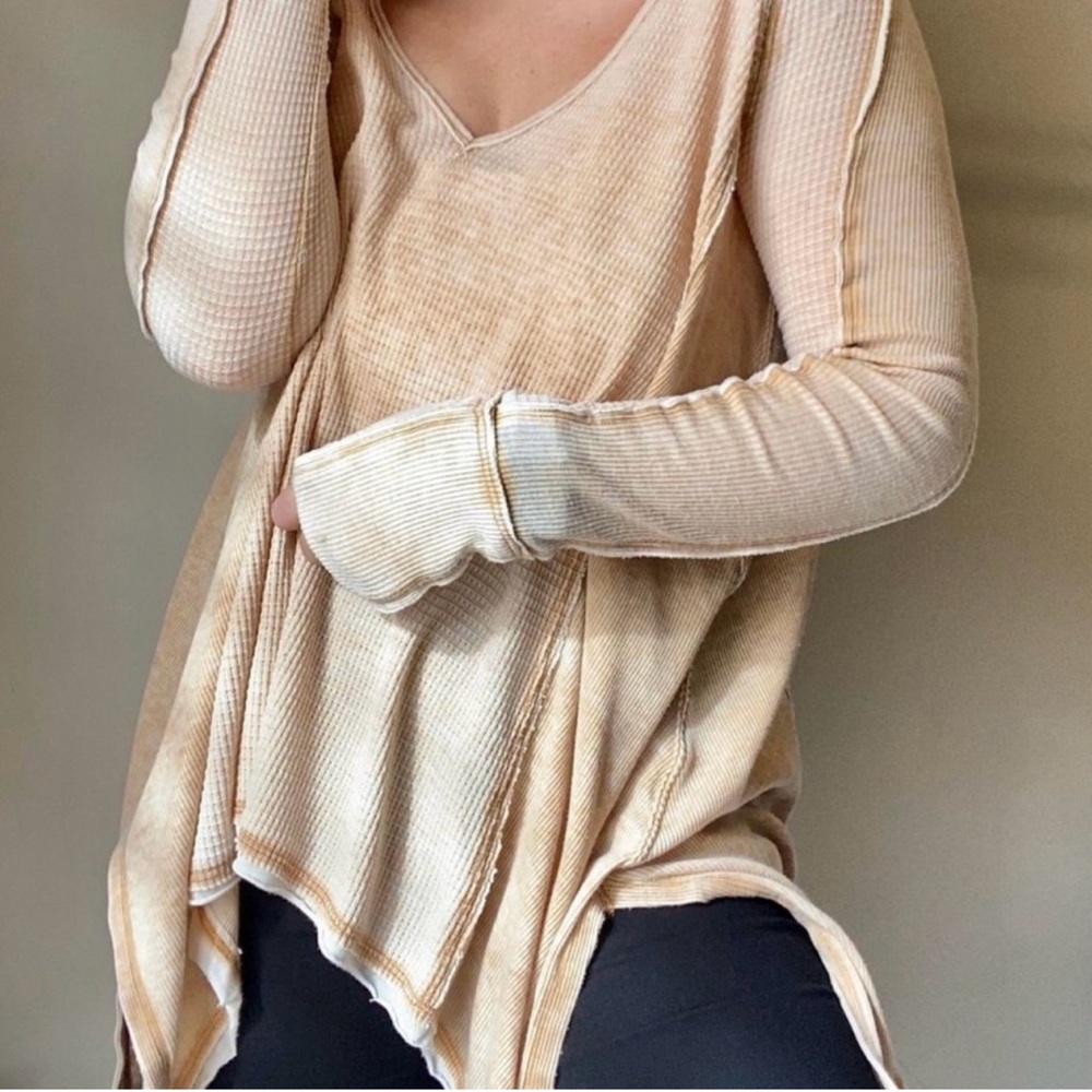 Women's Beige Long Sleeve Top